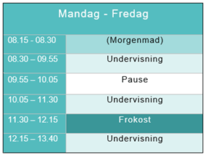 Foto af overordnet elevskema